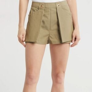 $398 CULT GAIA Adalee Cotton Blend Shorts In Tea Size 6